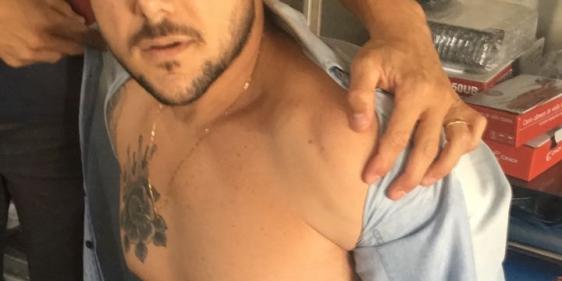 Fauze Youssef no momento em que foi detido, em loja de Rio Preto, cidade onde vivia como foragido (Divulga&ccedil;&atilde;o PM)