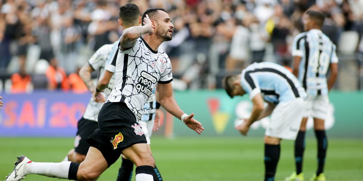 Renato Augusto comemora gol na partida entre Corinthians e Grêmio pela 37ª rodada do Campeonato Brasileiro 2021 (Rodrigo Coca/Agência Corinthians)