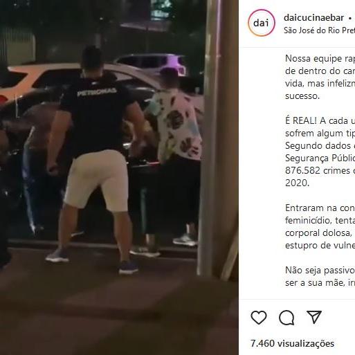 Funcionários de restaurante tentam evitar agressão a mulher na Andaló, em Rio Preto