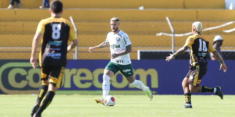 Zé Rafael abriu o placar para o Verdão contra o Novorizontino; Tigre encontrou dificuldades para ter a bola (César Greco/ Agência Palmeiras)