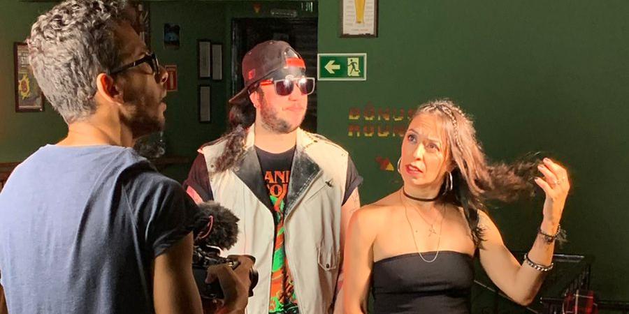 Gabriel Martins e Anie durante a gravação do clipe ‘Só na Curtição’ (Divulgação/Victor Guilherme)