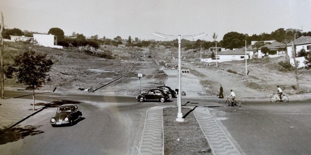 Avenida Alberto Andaló em 1966: terminava na rua Independência  (Jaime Colagiovanni)
