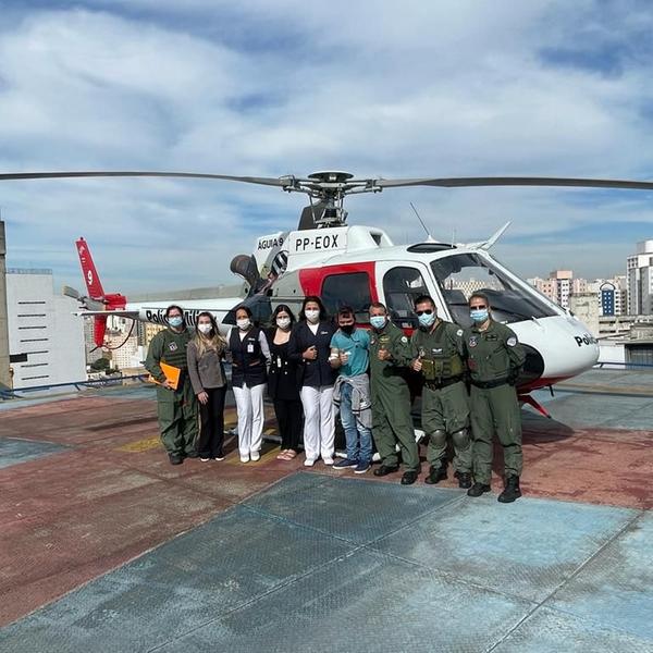 Helicóptero Águia leva paciente da região de Rio Preto para transplante de órgão em São Paulo