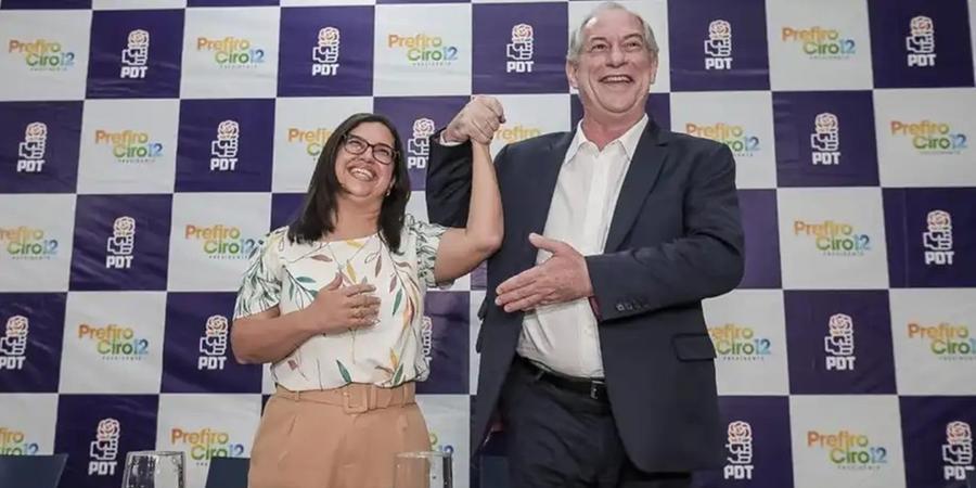 O presidenciável Ciro Gomes com a vice-prefeita de Salvador, Ana Paula Matos, que será vice na chapa do PDT (Divulgação)